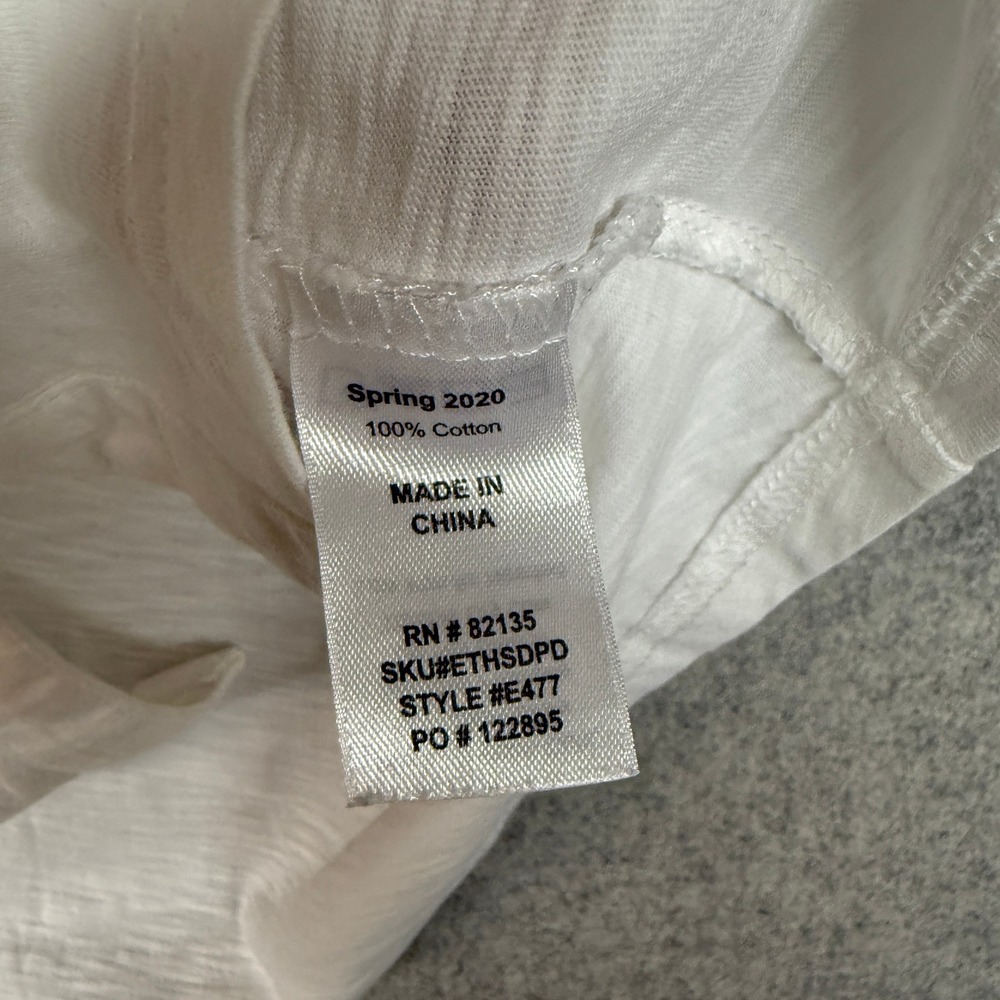 Fresh Produce | Button Up Shirt | 1X | White | Cotton Slub 3/4 Sleeve Pocket Top - Picture 4 of 8